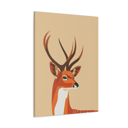 Deer with Antlers Digital Illustration Canvas Gallery Wraps