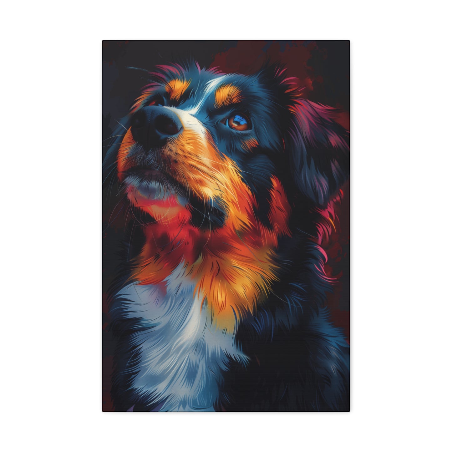 Border Collie - Abstract Illustration Canvas Gallery Wraps