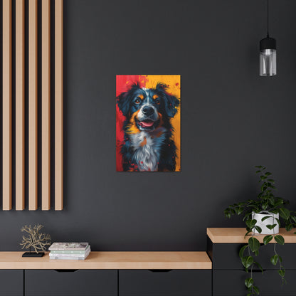 Border Collie Dog - Illustration Canvas Gallery Wraps