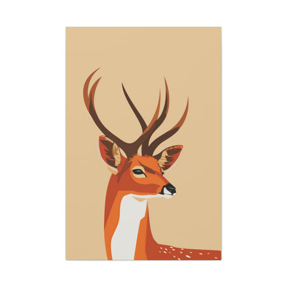 Deer with Antlers Digital Illustration Canvas Gallery Wraps