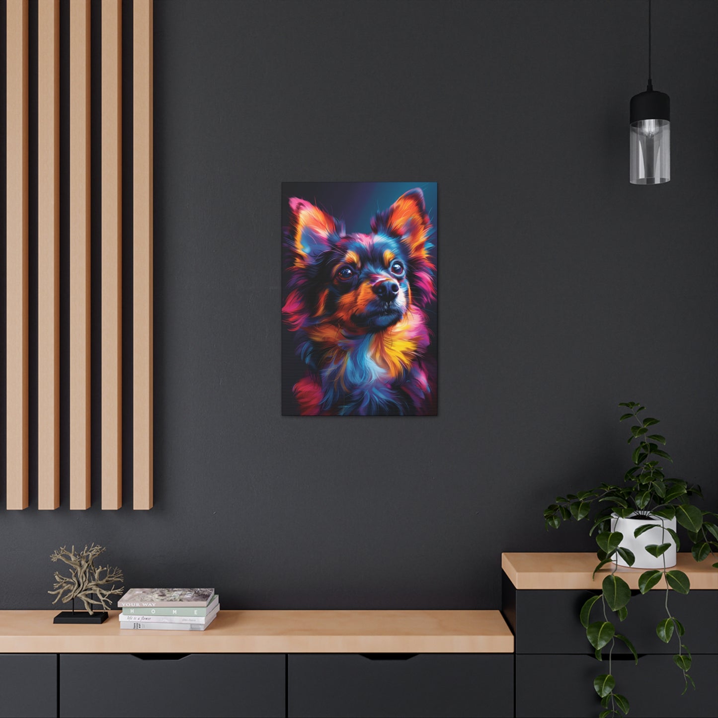 Papillon Dog - Abstract Illustration Canvas Gallery Wraps