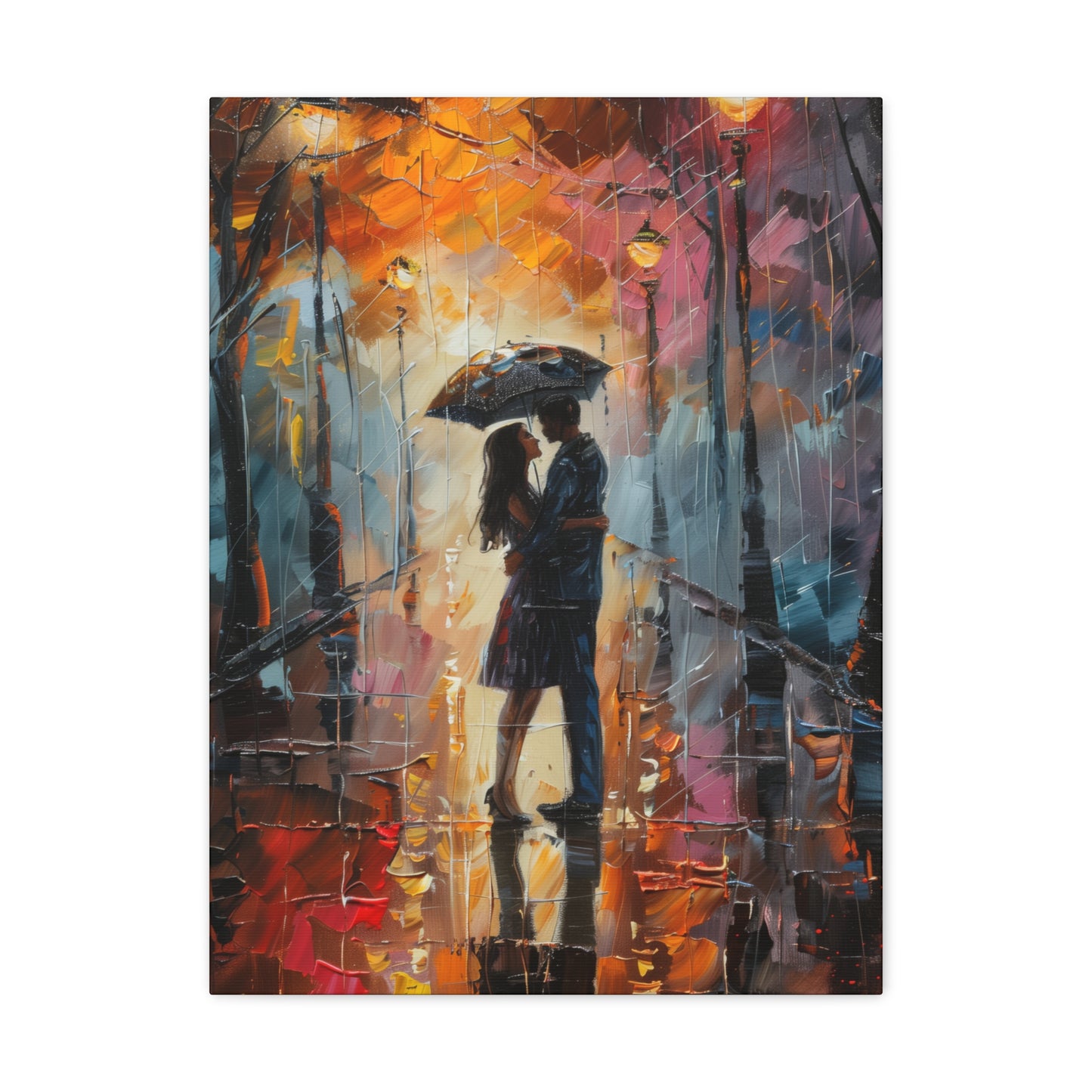 Couple - Leonid Afremov Style Digital Oil Painting Canvas Gallery Wraps