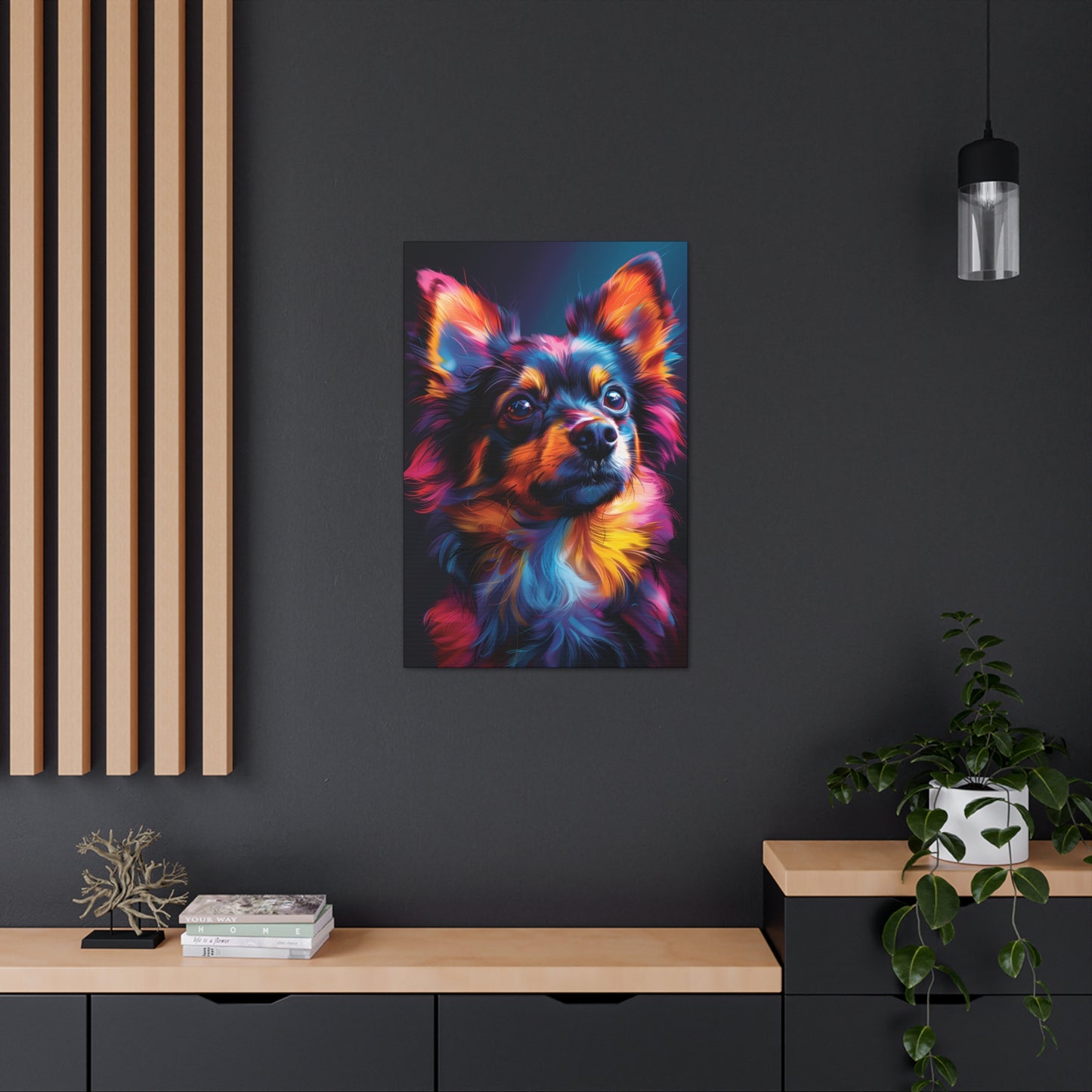 Papillon Dog - Abstract Illustration Canvas Gallery Wraps