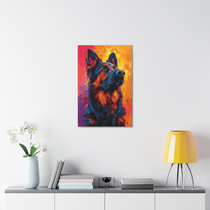 German Shepherd - Abstract Illustration Canvas Gallery Wraps