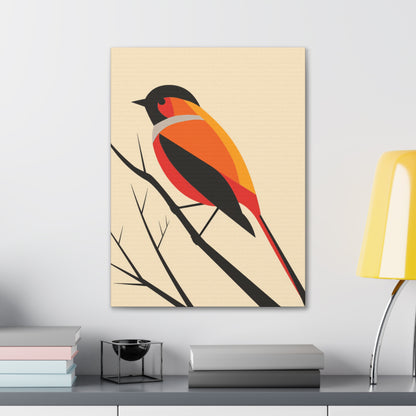 Bird siting on a tree branch Digital Illustration Canvas Gallery Wraps