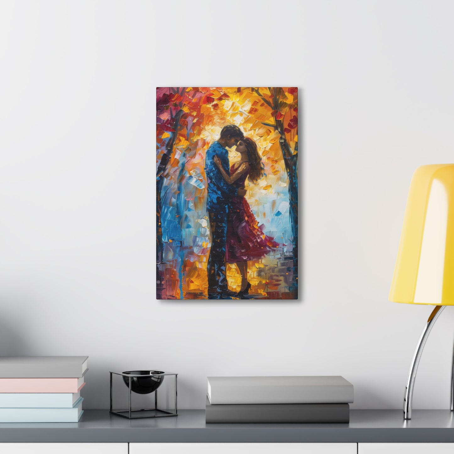 Couple - Leonid Afremov Style Digital Oil Painting Canvas Gallery Wraps