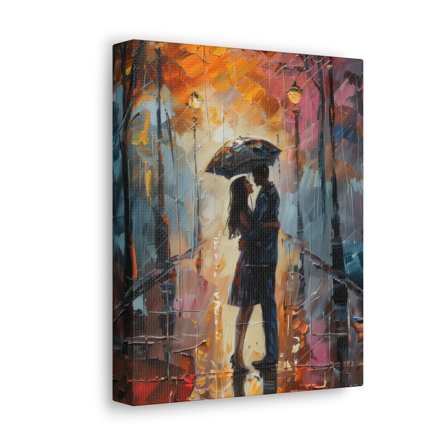 Couple - Leonid Afremov Style Digital Oil Painting Canvas Gallery Wraps