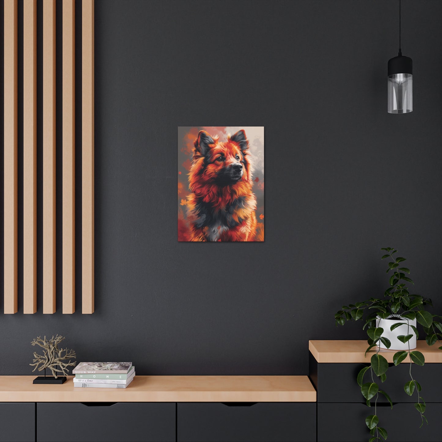 Papillon Dog - Abstract Illustration Canvas Gallery Wraps