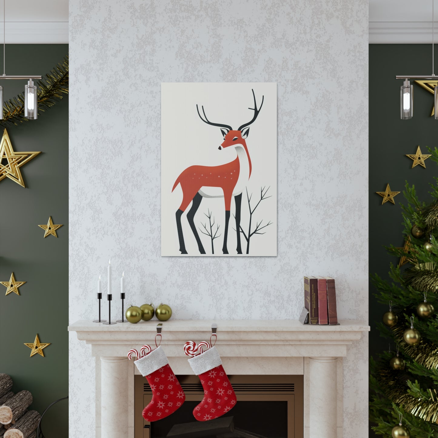 deer Digital Illustration Canvas Gallery Wraps