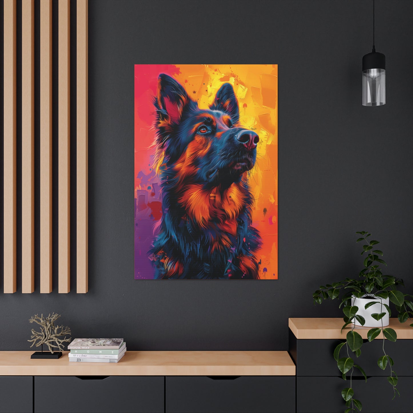 German Shepherd - Abstract Illustration Canvas Gallery Wraps