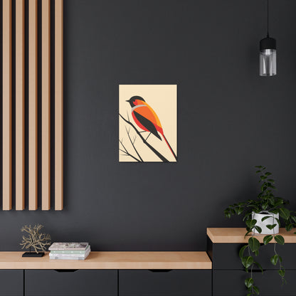 Bird siting on a tree branch Digital Illustration Canvas Gallery Wraps