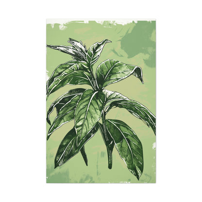 Plant Leaves Digital Illustration Canvas Gallery Wraps