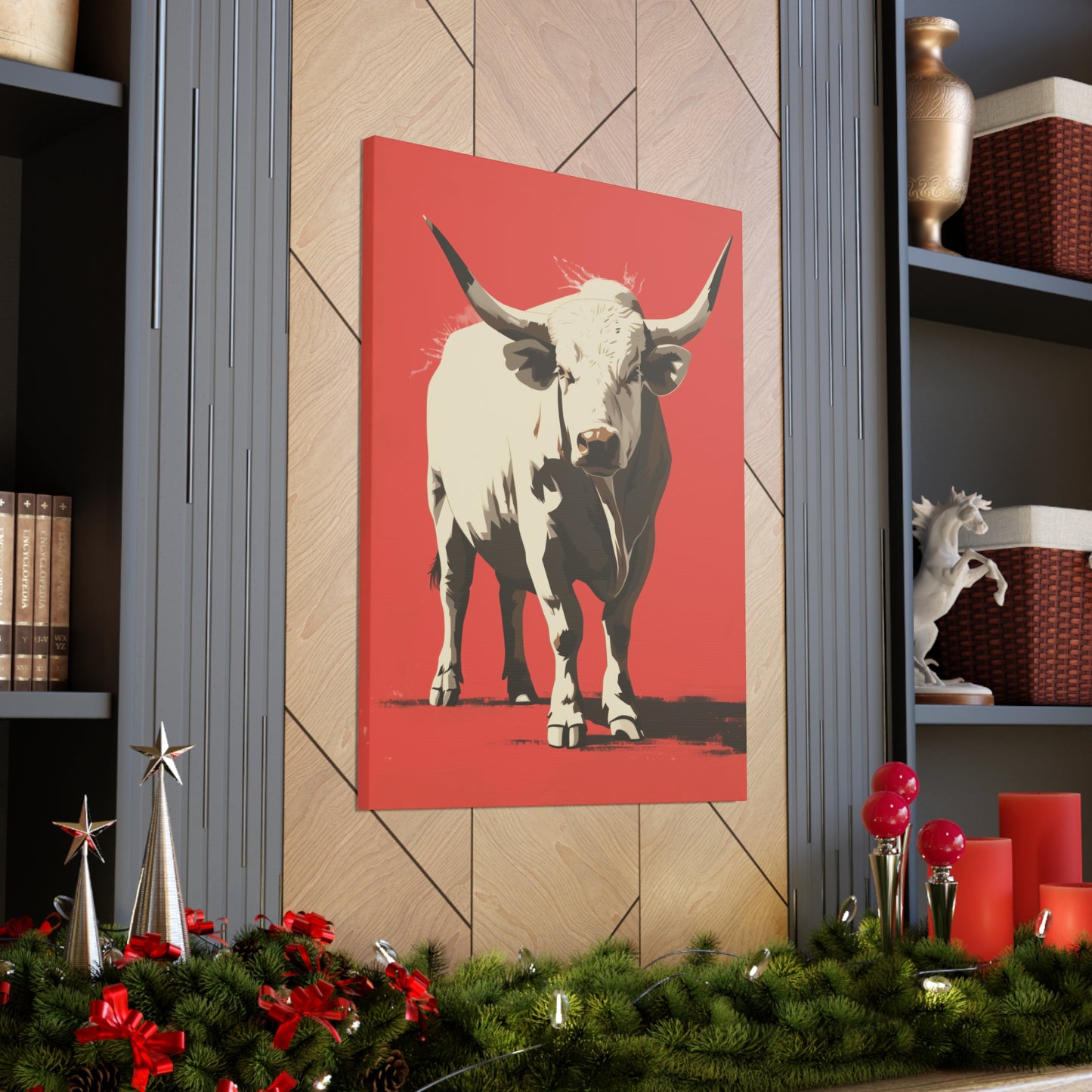 White Buffalo Digital Illustration Canvas Gallery Wraps