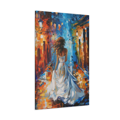 Bride in the Street - Leonid Afremov Style Digital Print Canvas Gallery Wraps