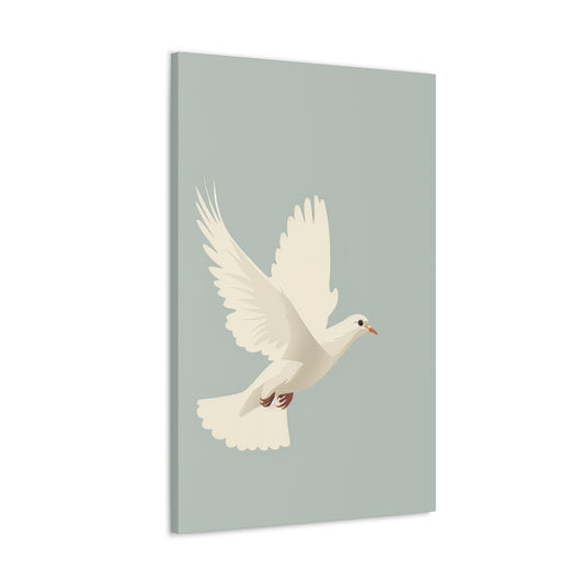 White Dove Digital Illustration Canvas Gallery Wraps