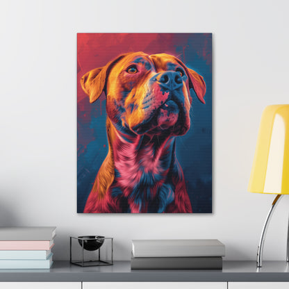 American Pit Bull Terrier - Abstract Illustration Canvas Gallery Wraps