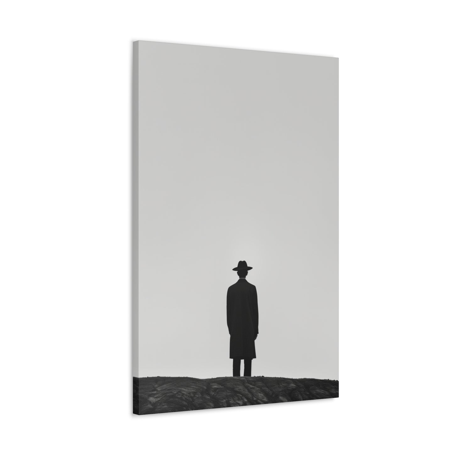 Man Wearing Suit and Porkpie Hat - Takeshi Kitano Style Digital Illustration Canvas Gallery Wraps