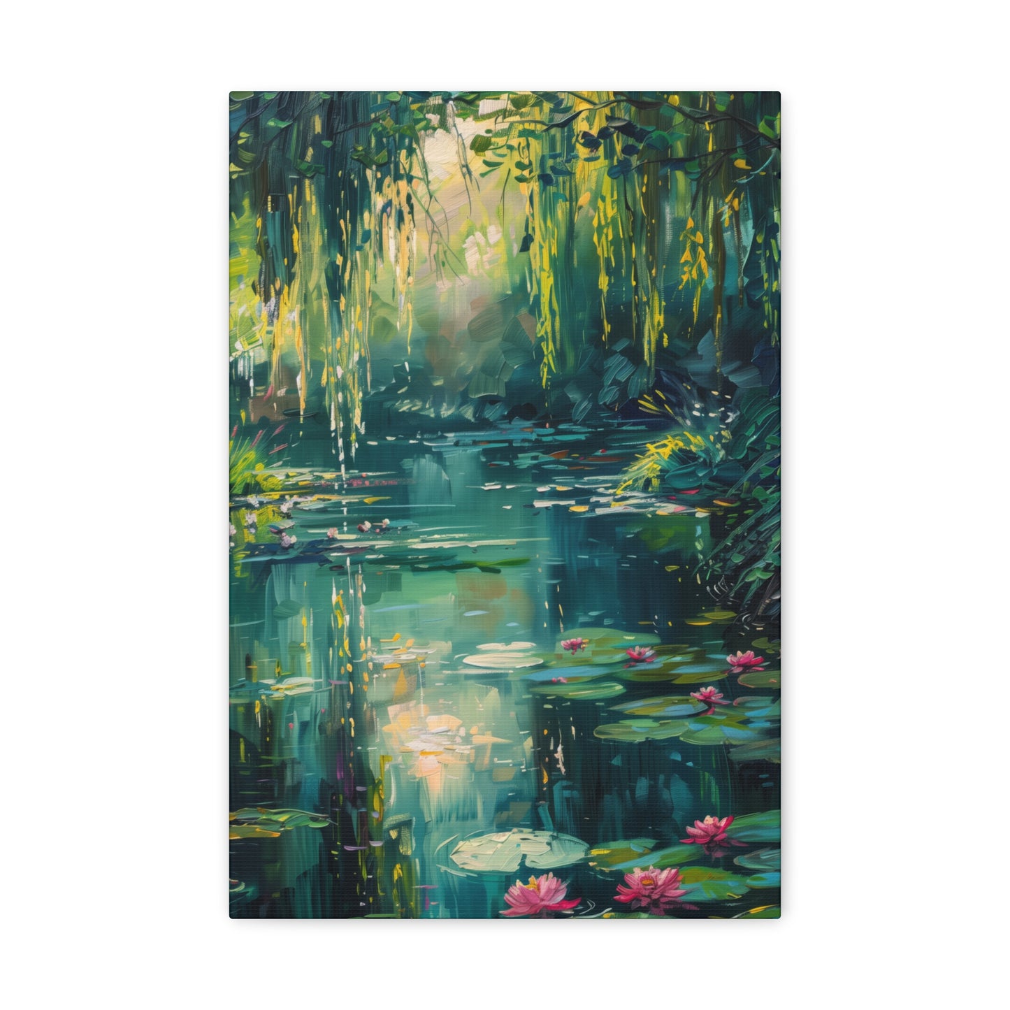 Pond in a Forest - Claude Monet Style Digital Print Canvas Gallery Wraps