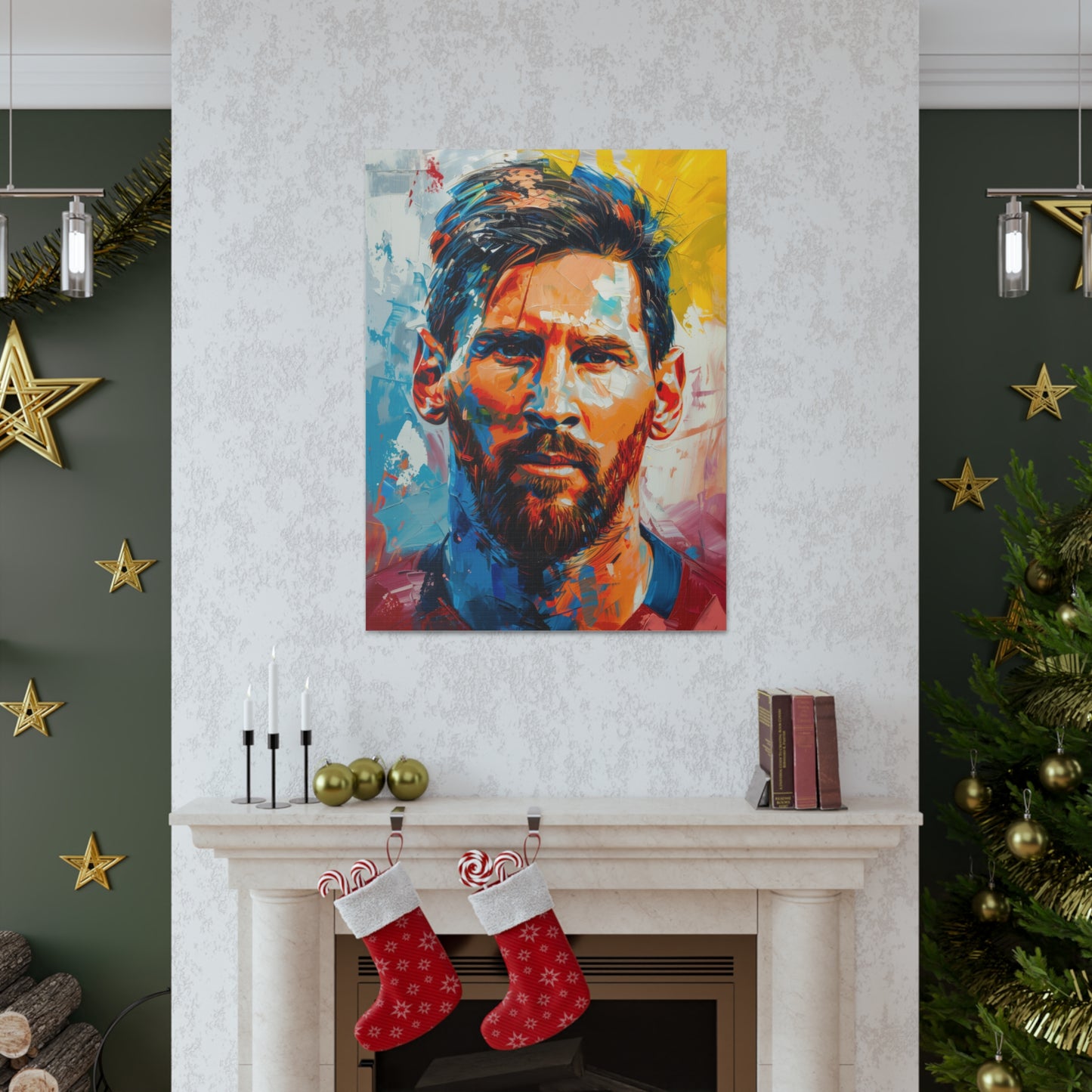 Lionel Messi - Abstract Digital Painting Canvas Gallery Wraps