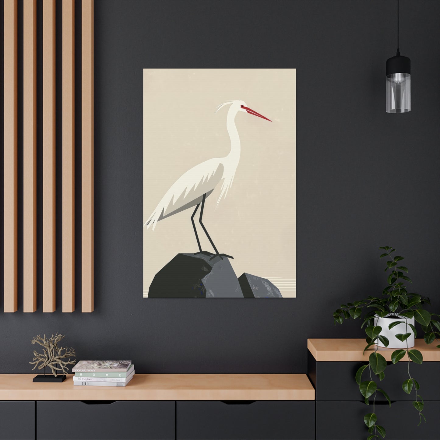 Stork Digital Illustration Canvas Gallery Wraps