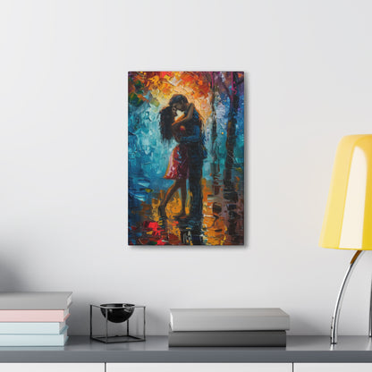 Couple - Leonid Afremov Style Digital Oil Painting Canvas Gallery Wraps