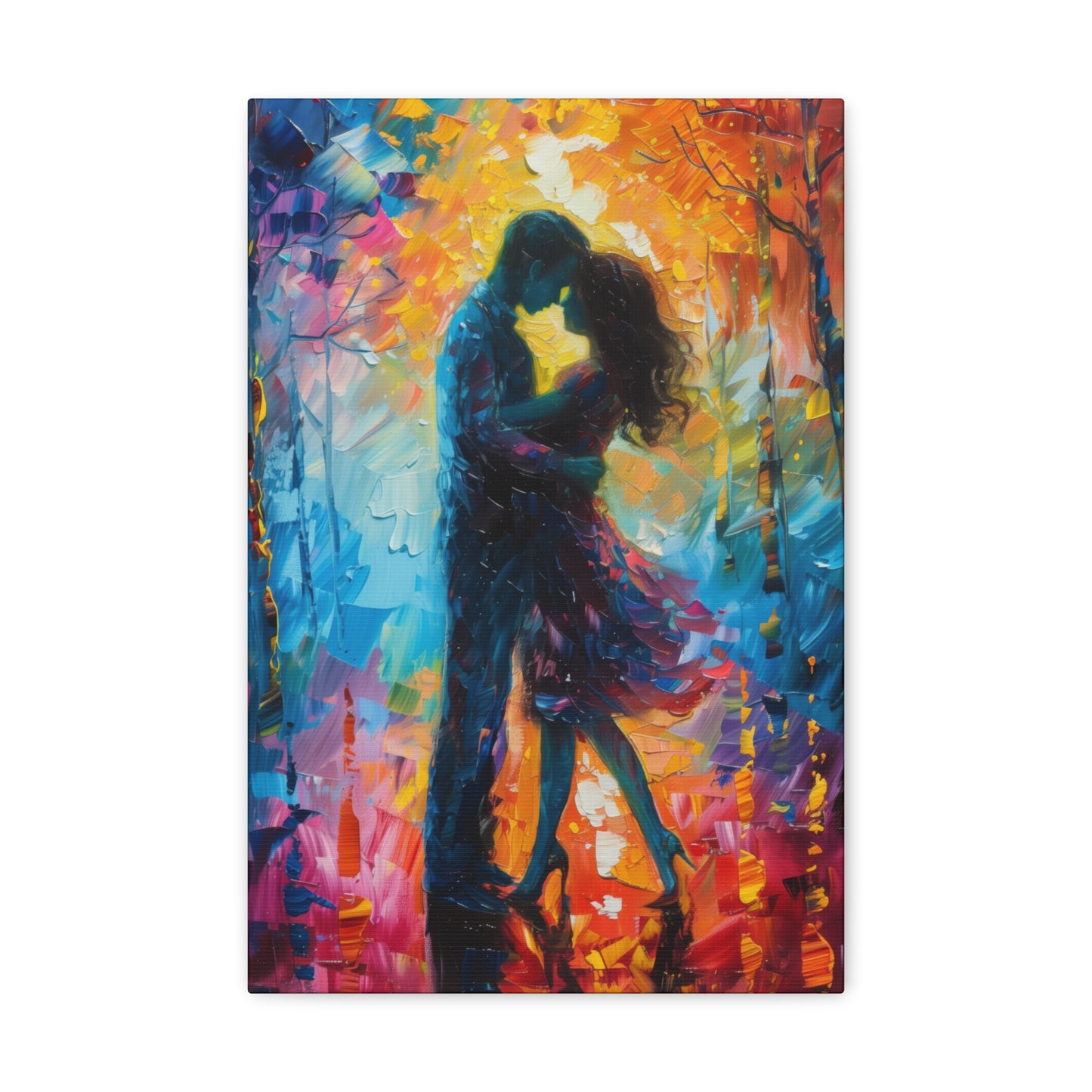 Couple - Leonid Afremov Style Digital Oil Painting Canvas Gallery Wraps