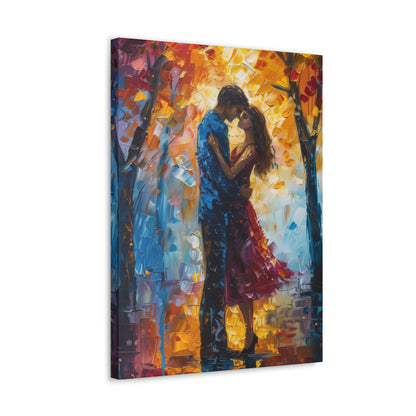 Couple - Leonid Afremov Style Digital Oil Painting Canvas Gallery Wraps