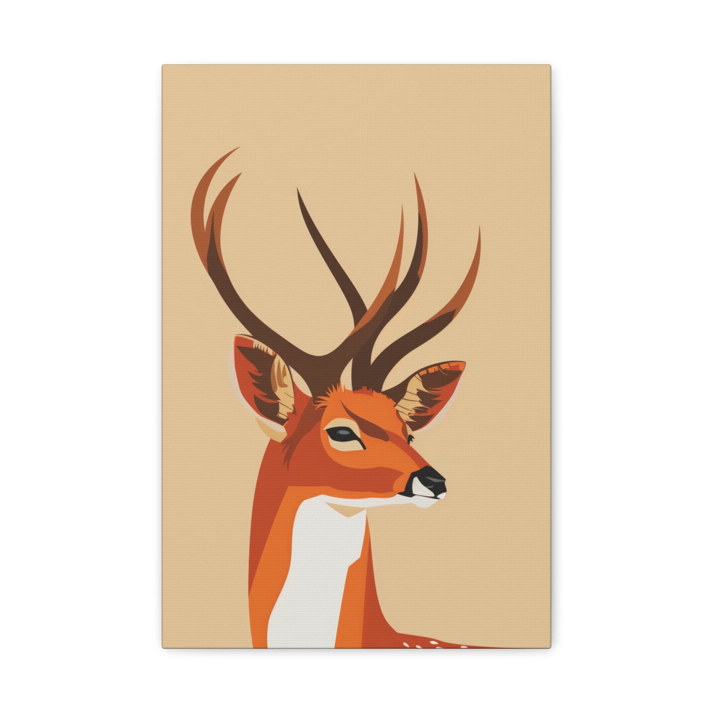 Deer with Antlers Digital Illustration Canvas Gallery Wraps