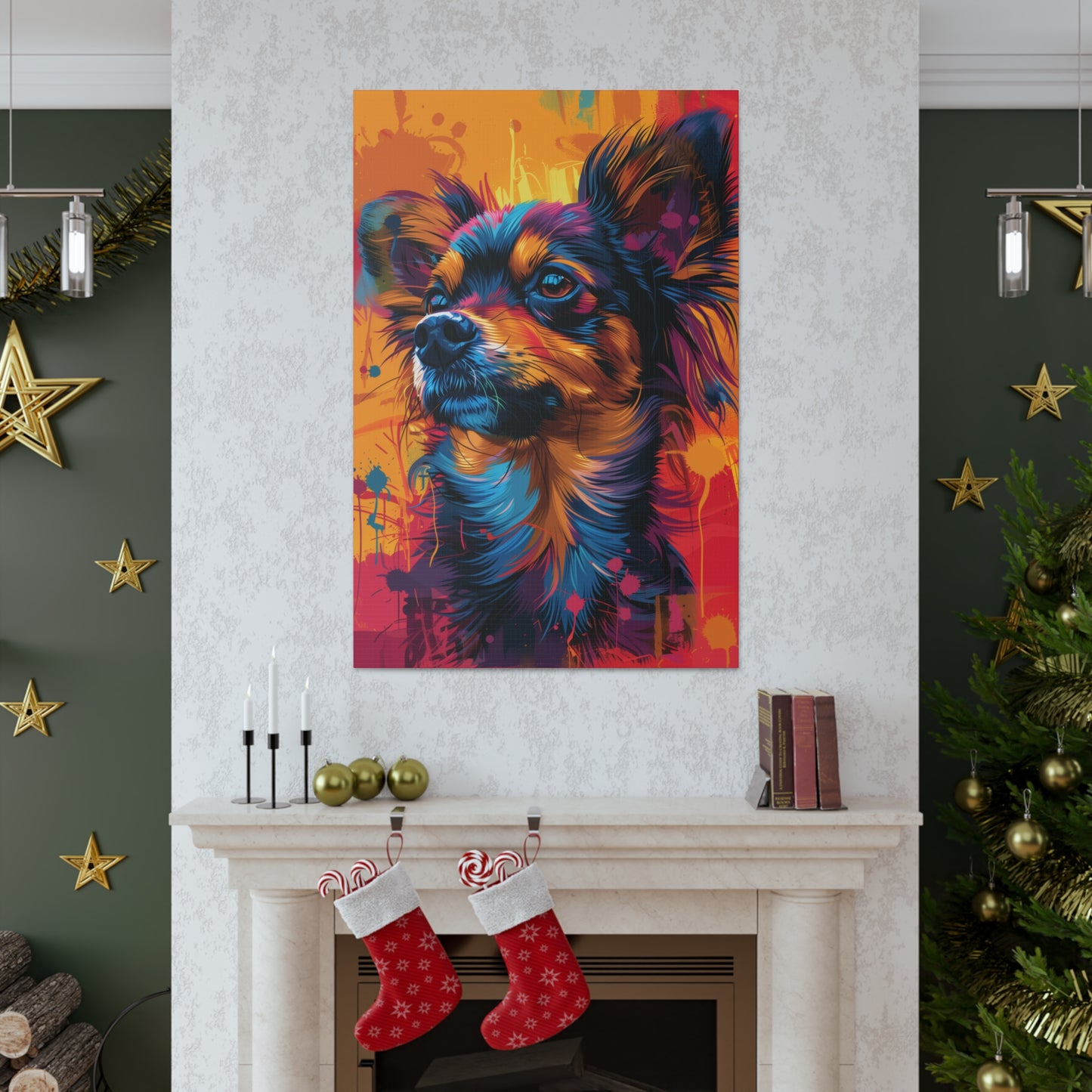 Chihuahua Dog - Abstract Illustration Canvas Gallery Wraps