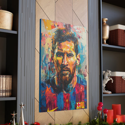 Lionel Messi - Abstract Digital Painting Canvas Gallery Wraps