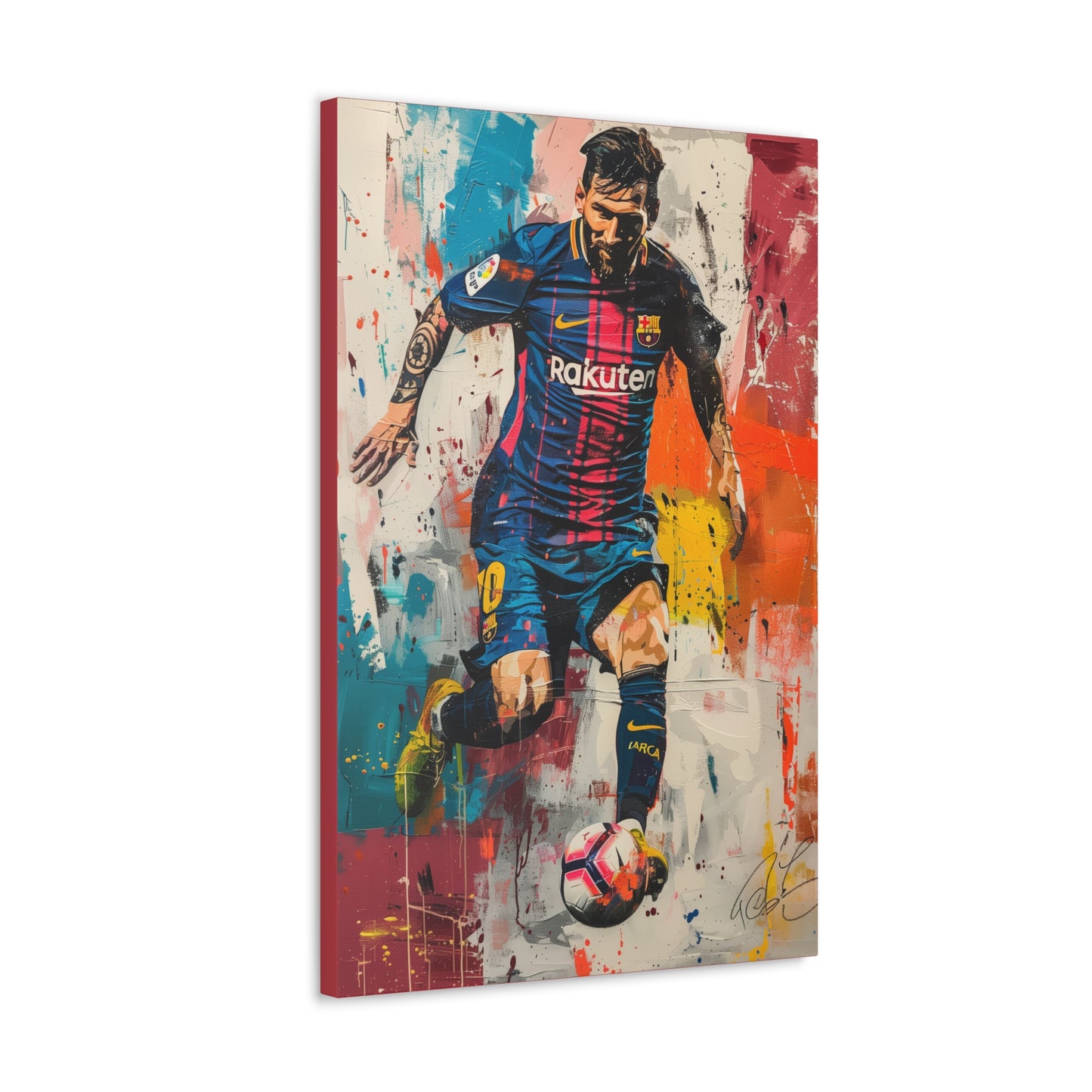 Lionel Messi - Abstract Digital Painting Canvas Gallery Wraps