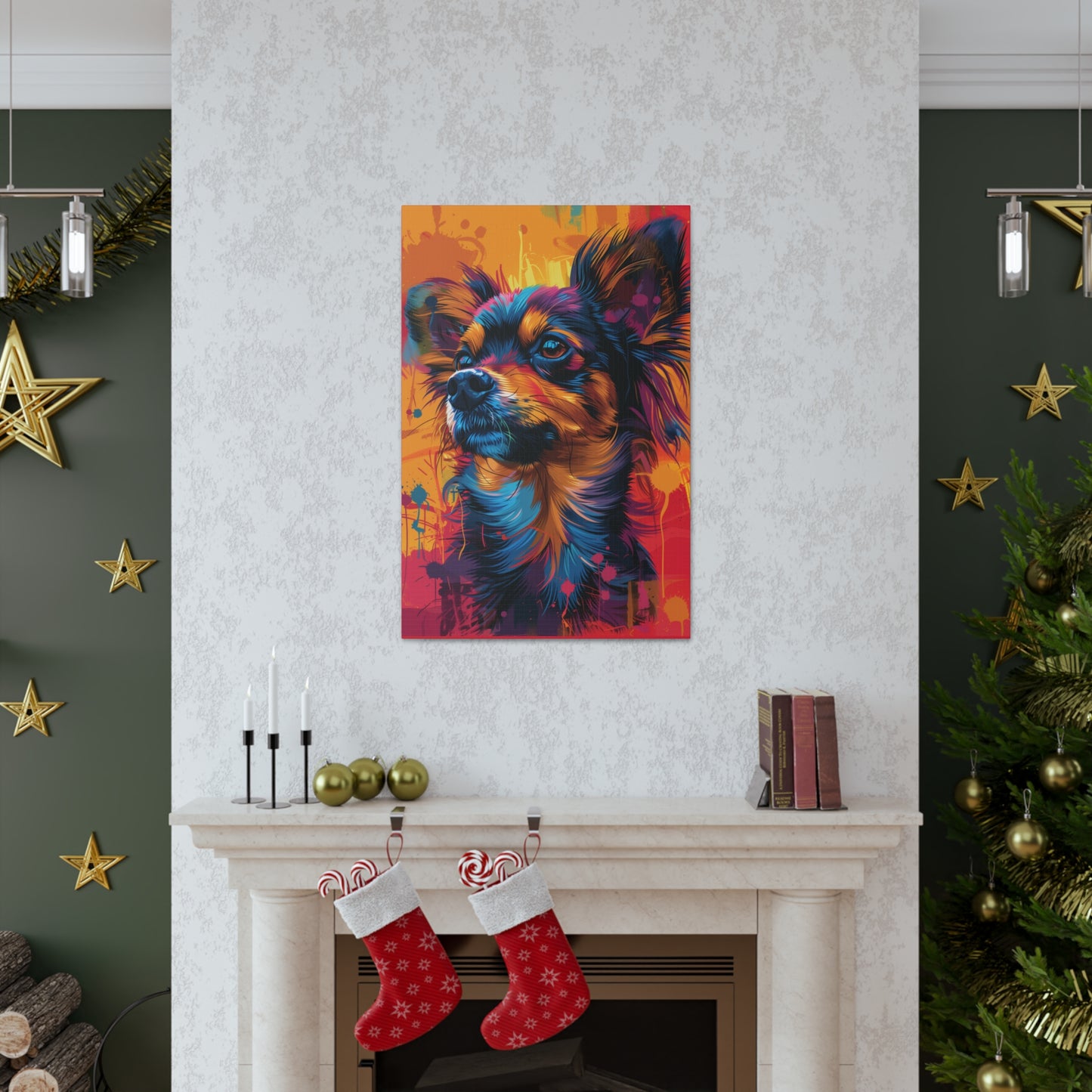 Chihuahua Dog - Abstract Illustration Canvas Gallery Wraps