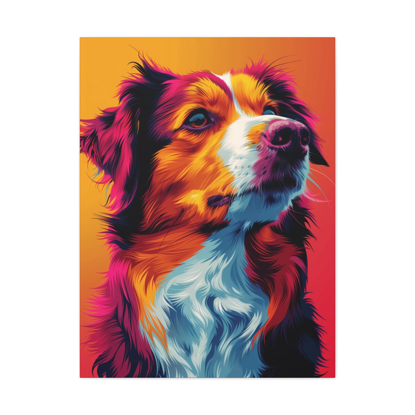 Border Collie Dog - Abstract Illustration Canvas Gallery Wraps