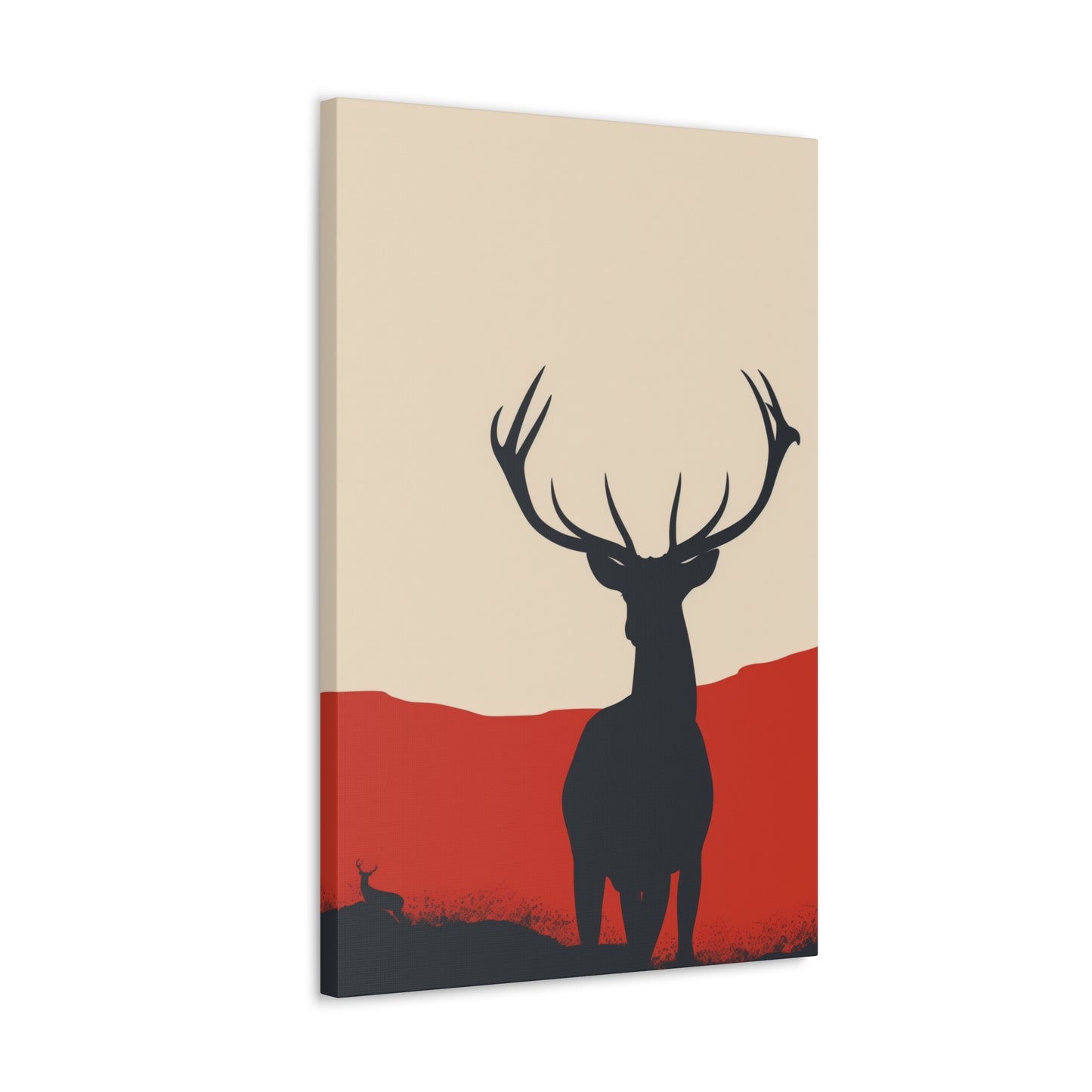 Reindeer with antlers  Digital Illustration Canvas Gallery Wraps