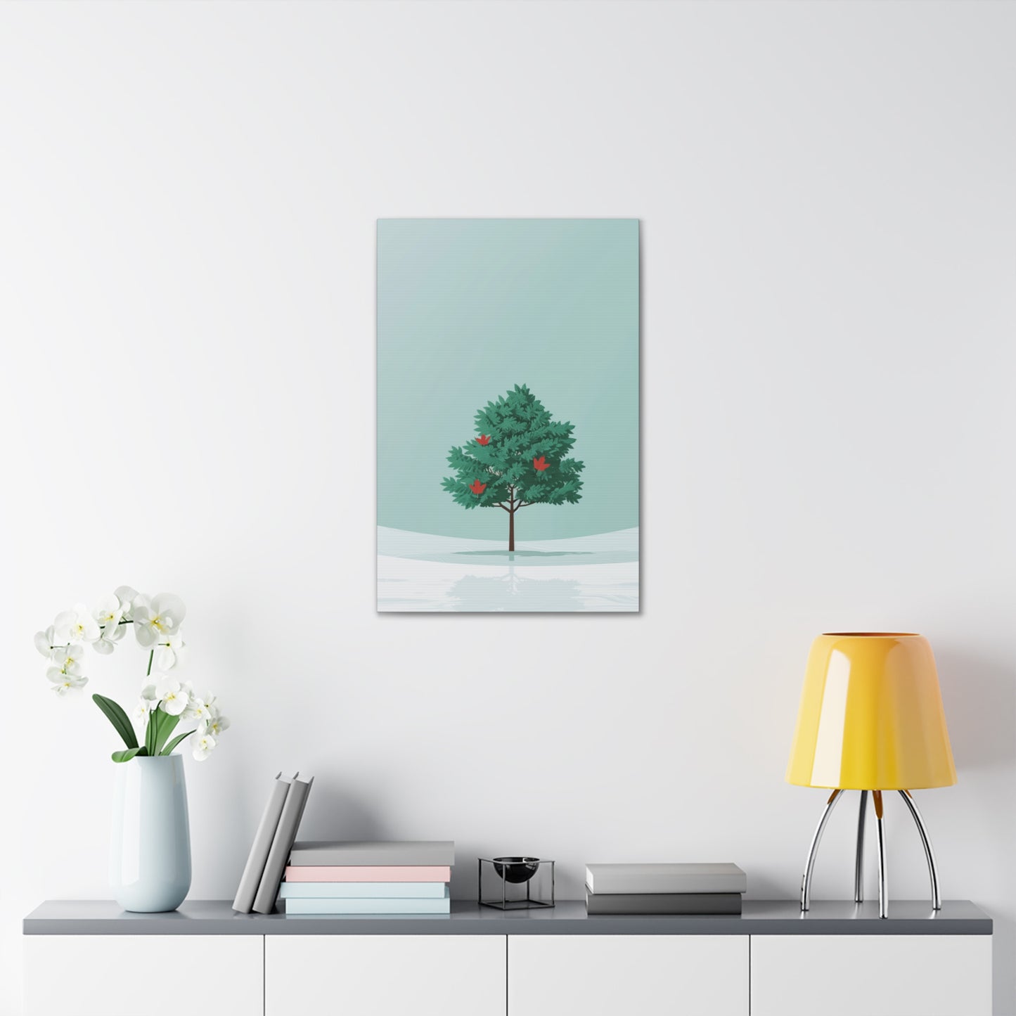 Maple Tree in Winter - Illustration Canvas Gallery Wraps