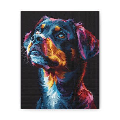 Black Labrador Dog - Abstract Illustration Canvas Gallery Wraps