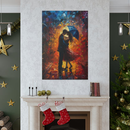 Couple - Leonid Afremov Style Digital Oil Painting Canvas Gallery Wraps