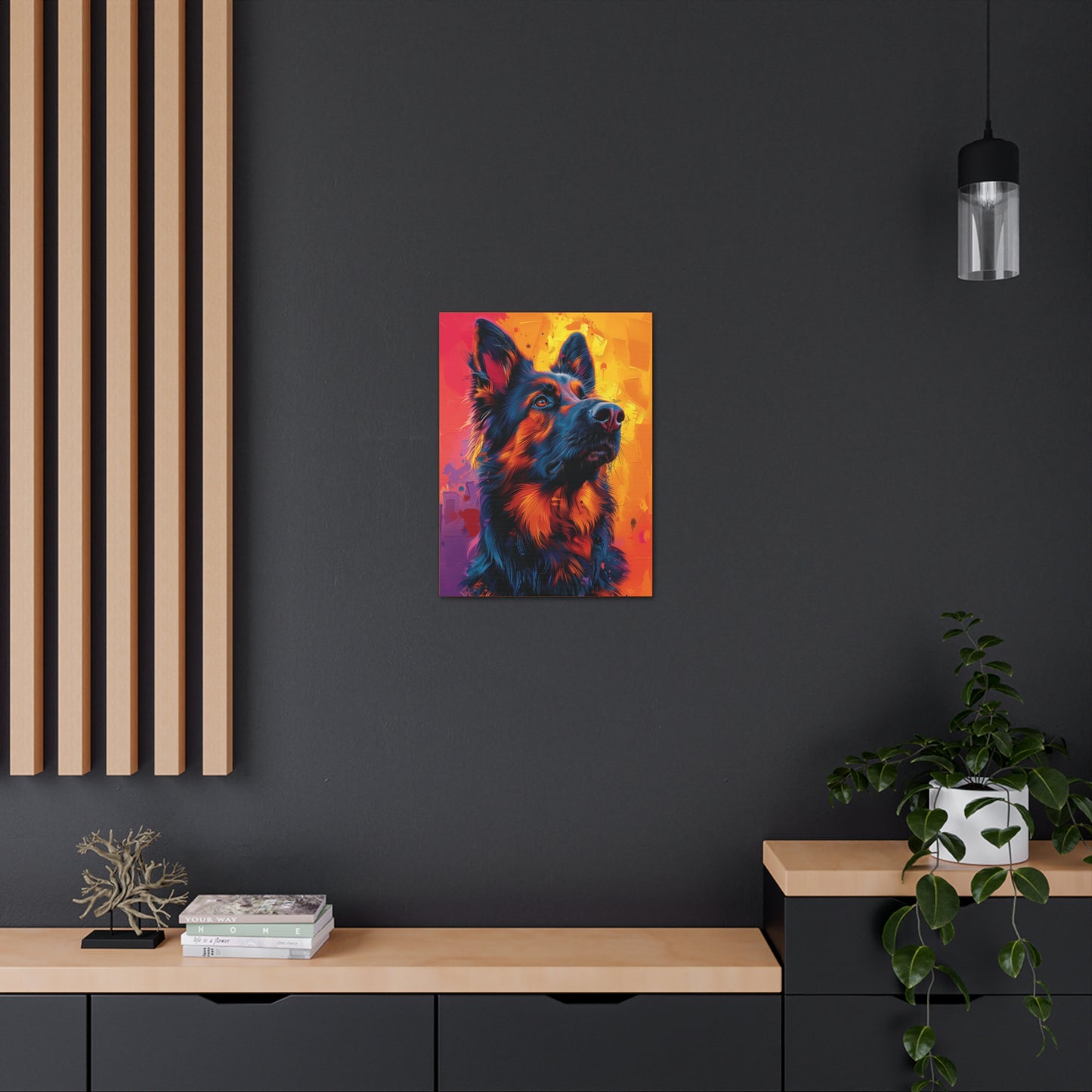 German Shepherd - Abstract Illustration Canvas Gallery Wraps