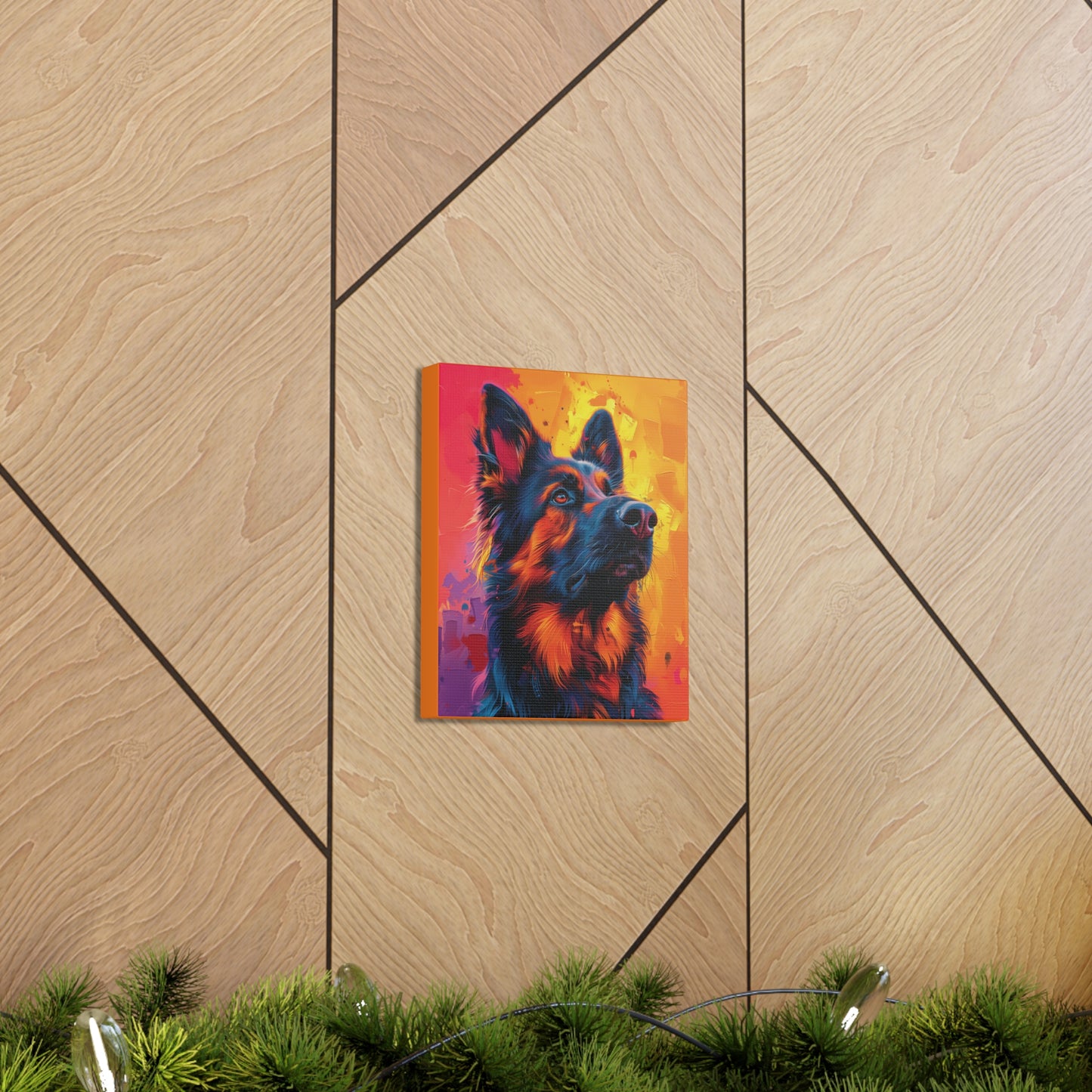 German Shepherd - Abstract Illustration Canvas Gallery Wraps