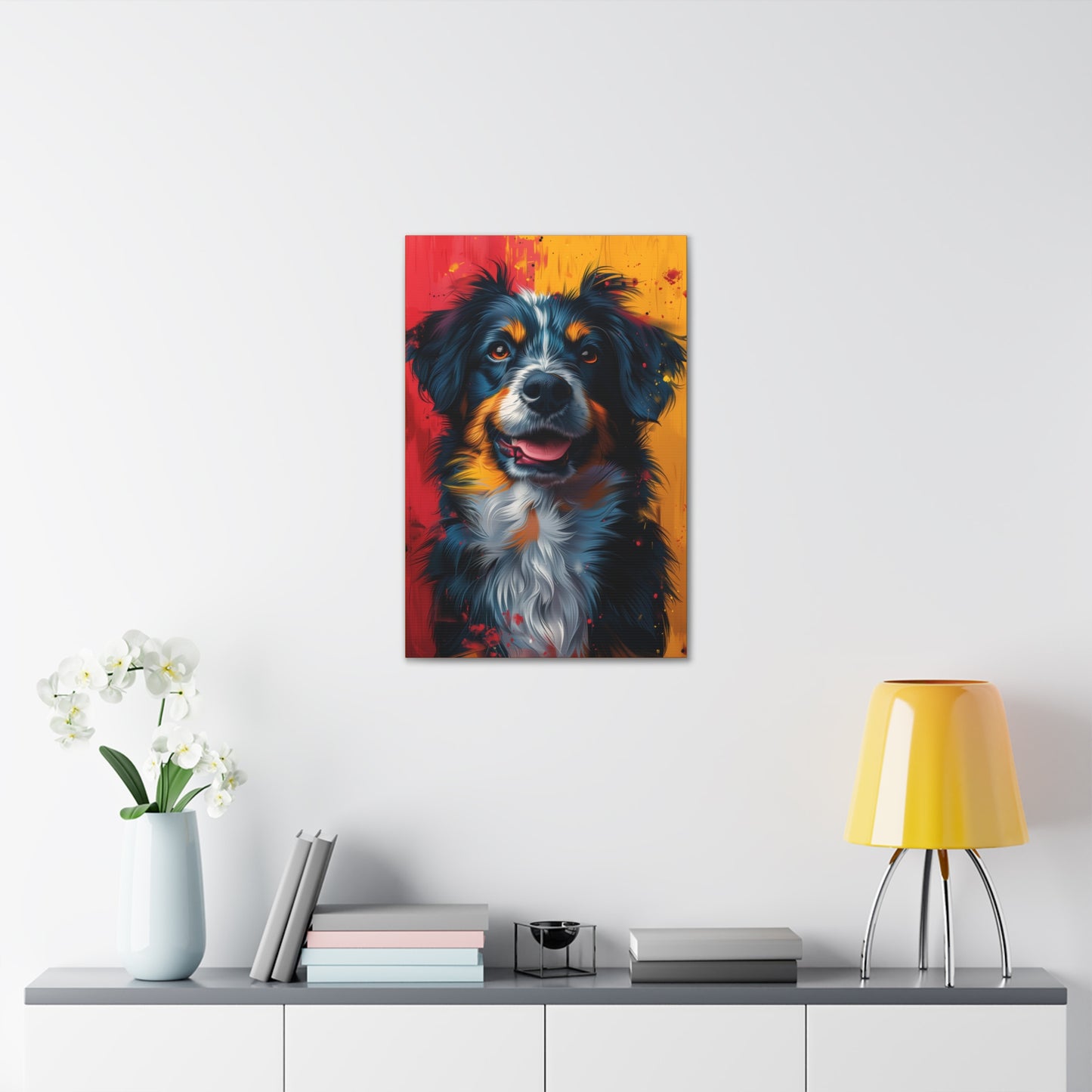 Border Collie Dog - Illustration Canvas Gallery Wraps