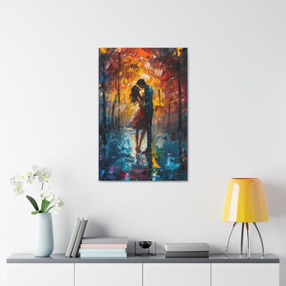 Couple - Leonid Afremov Style Digital Oil Painting Canvas Gallery Wraps