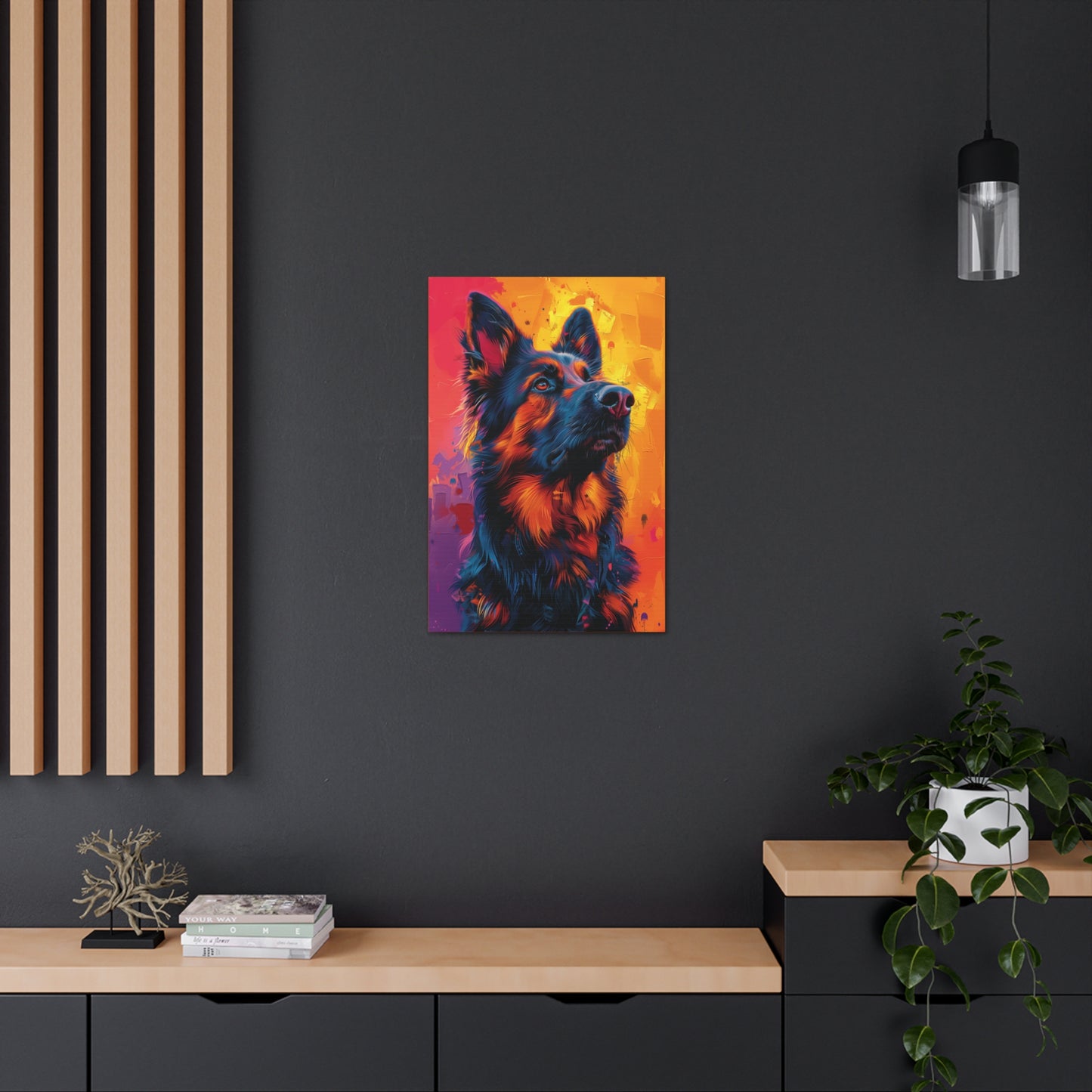 German Shepherd - Abstract Illustration Canvas Gallery Wraps