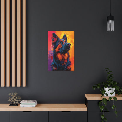 German Shepherd - Abstract Illustration Canvas Gallery Wraps