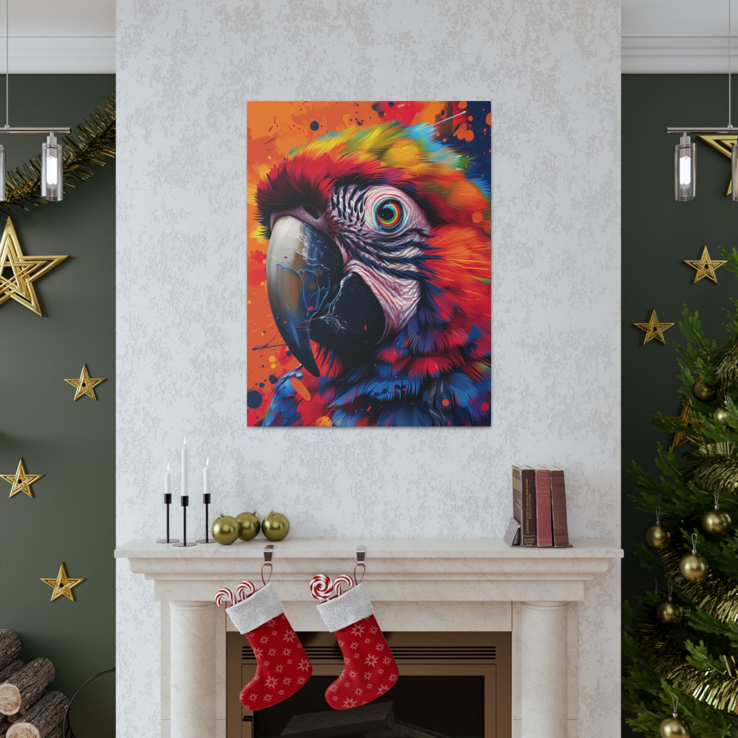 Macaw Parrot - Digital Illustration Canvas Gallery Wraps