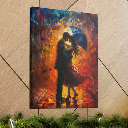 Couple - Leonid Afremov Style Digital Oil Painting Canvas Gallery Wraps