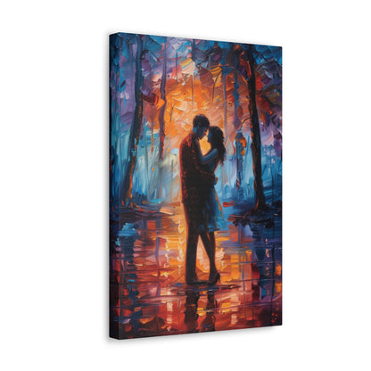 Couple - Leonid Afremov Style Digital Oil Painting Canvas Gallery Wraps