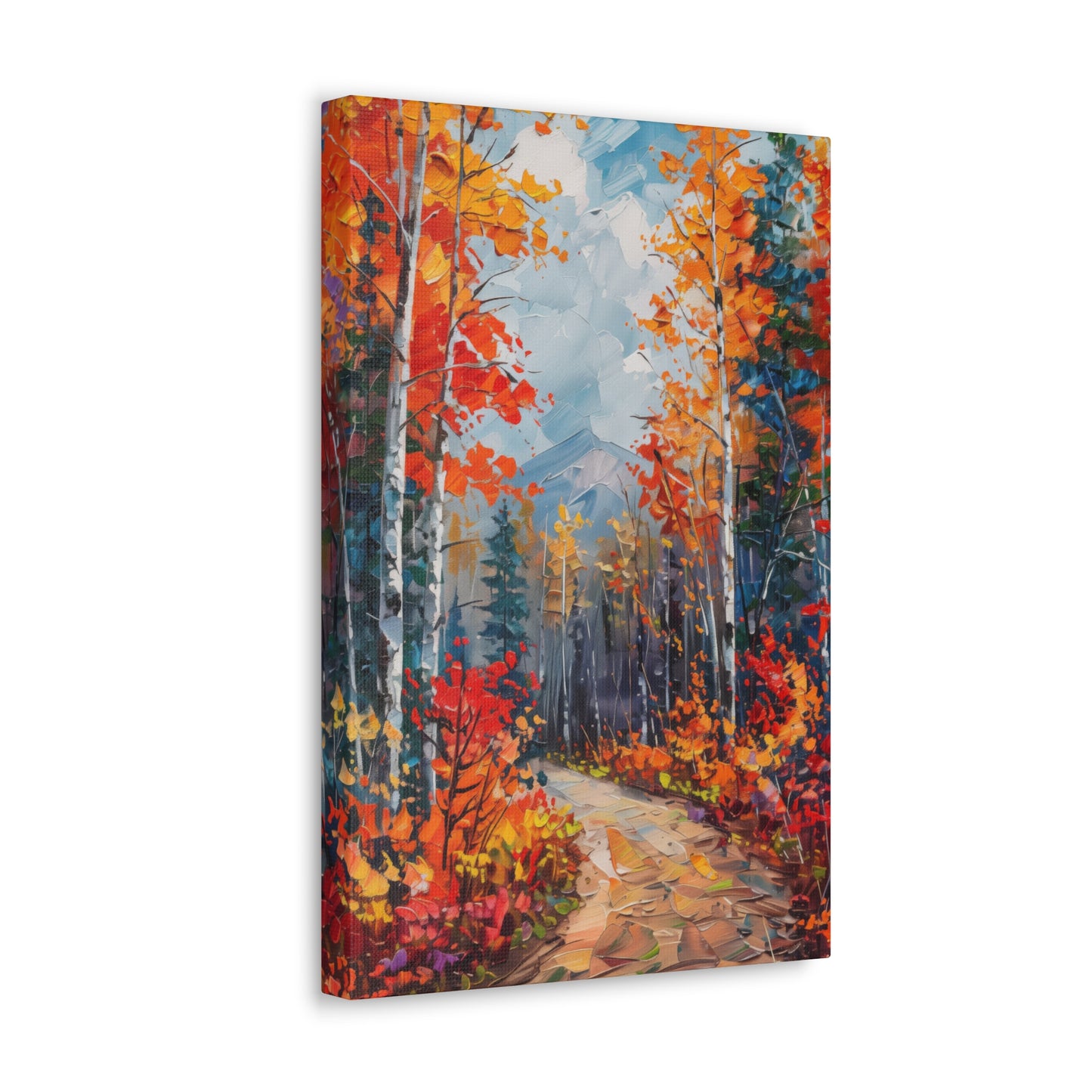 road through autumn forest - Leonid Afremov Style Digital Print Canvas Gallery Wraps