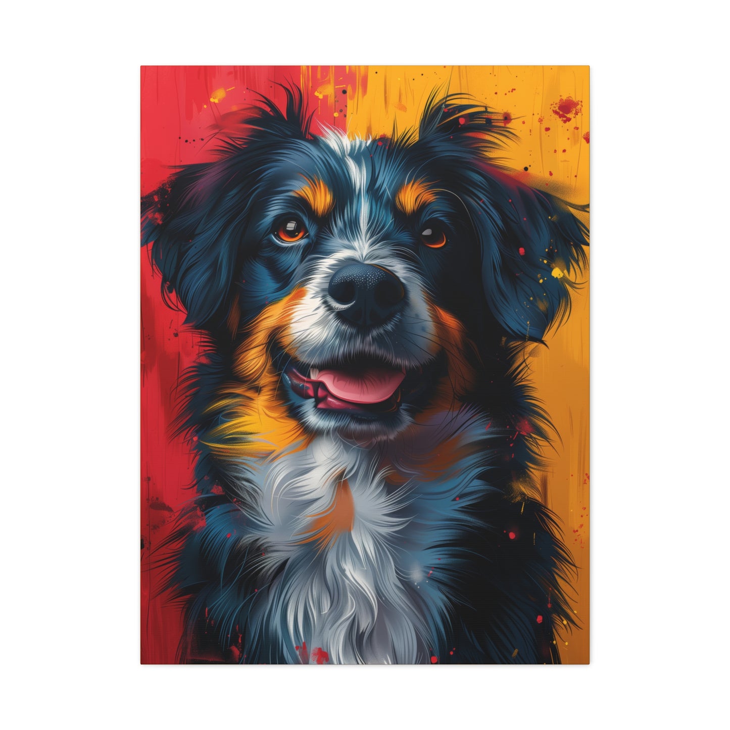 Border Collie Dog - Illustration Canvas Gallery Wraps