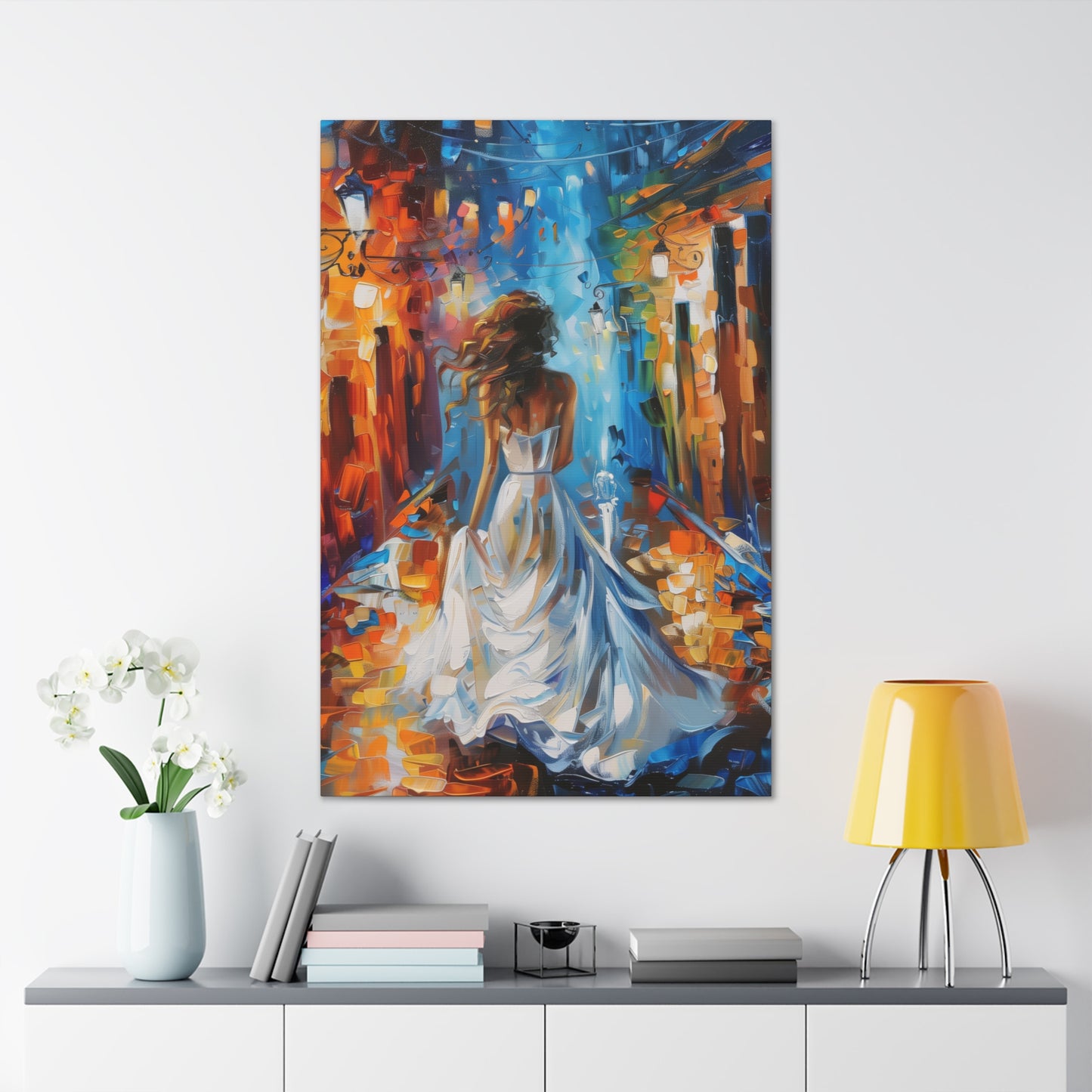 Bride in the Street - Leonid Afremov Style Digital Print Canvas Gallery Wraps