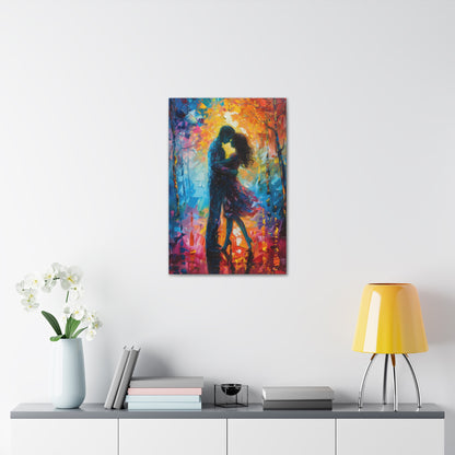 Couple - Leonid Afremov Style Digital Oil Painting Canvas Gallery Wraps